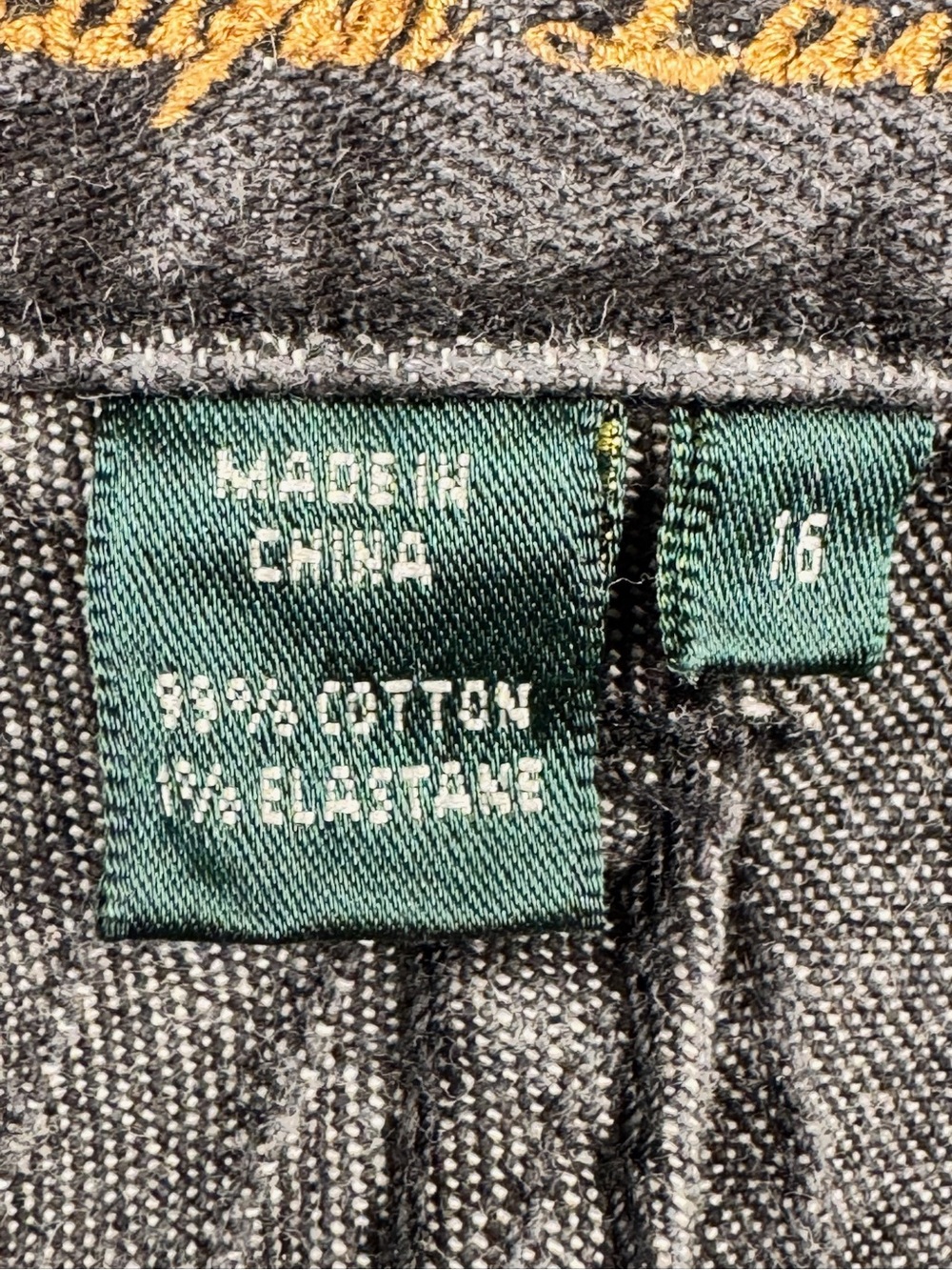 Lauren Jeans Co Gray White Pinstripe Womens 16 Straight Leg Denim Ralph Lauren - Picture 8 of 14